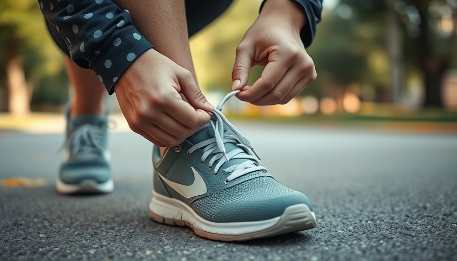Fitness motivation with shoelace tying for New Year's resolutions strategies.