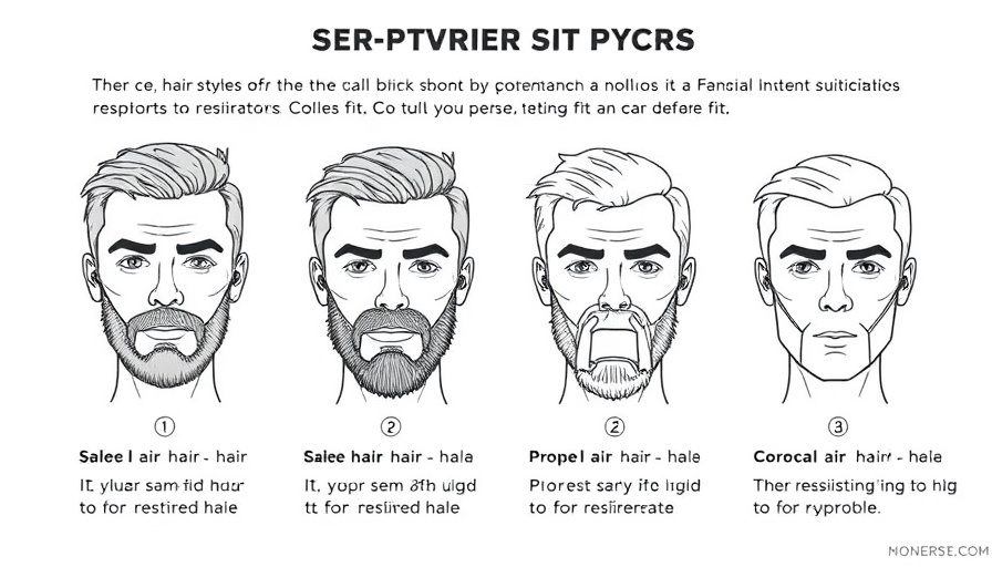 Illustration of facial hair styles for Respiratory Protection Guidelines.