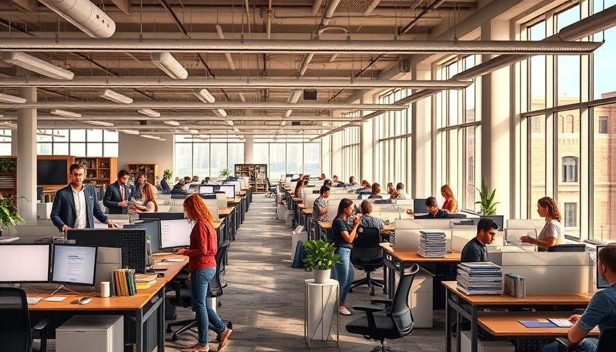 Office showcasing dynamic teamwork, illustrating life-work balance.