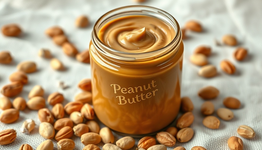 Creamy peanut butter in jar surrounded by peanuts, Unilever sustainability claims.