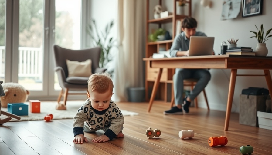 Climate Change Threatens Home Comfort: child plays as parent works in cozy room.