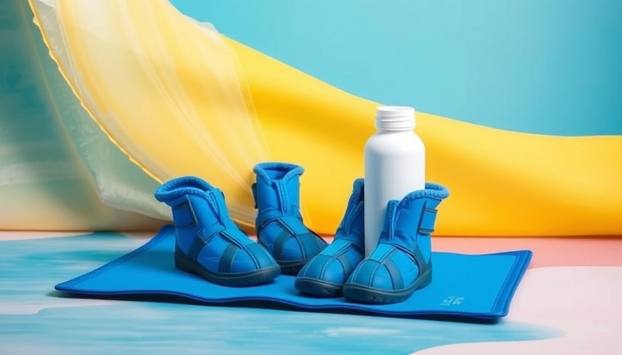 Pet cooling accessories including mat, boots, and water bottle.