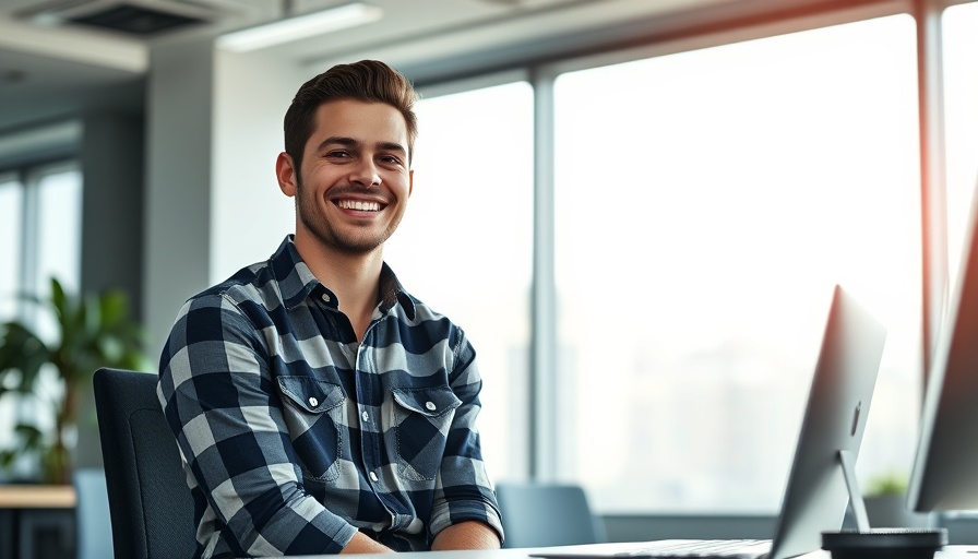 Relaxed young professional enjoying a peaceful moment at work.