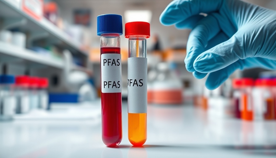 Medical lab setting with PFAS blood test tube, highlighting testing intricacies.