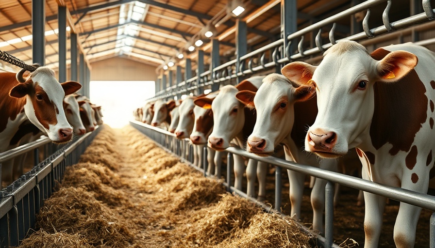 Healthy dairy cows feeding in a barn, reflecting 'Healthy animals mean healthy people'.