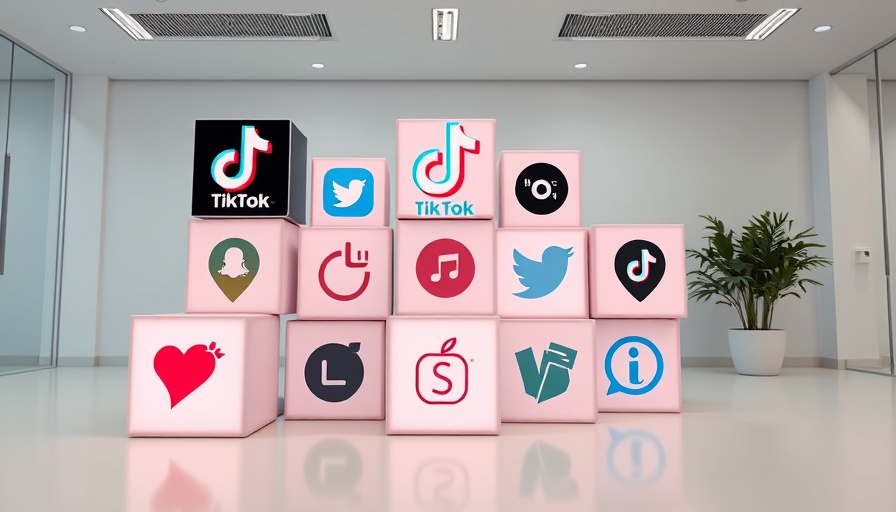 Stacked cubes with TikTok logo symbolizing digital platform interconnectedness.
