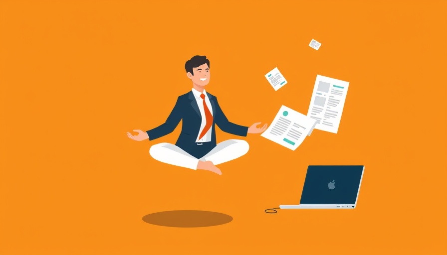 Illustration of meditation in office setting for burnout recovery.