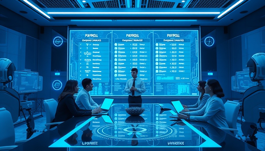 Futuristic meeting room discussing decentralized payroll in DAO systems.