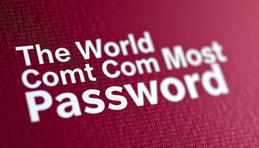 Text highlighting risks of common passwords on a burgundy backdrop.