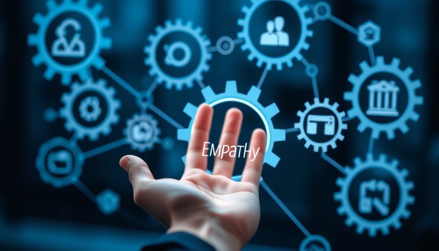 Empathy gap in workplace costs highlighted by gears and hand.