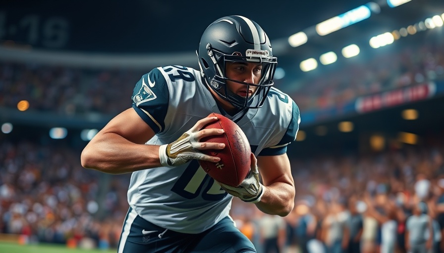 Dynamic football player focused on the game, 2025 fantasy football.