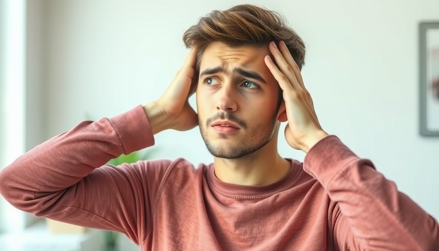 Young man experiencing dizziness, seeking post-COVID solutions.