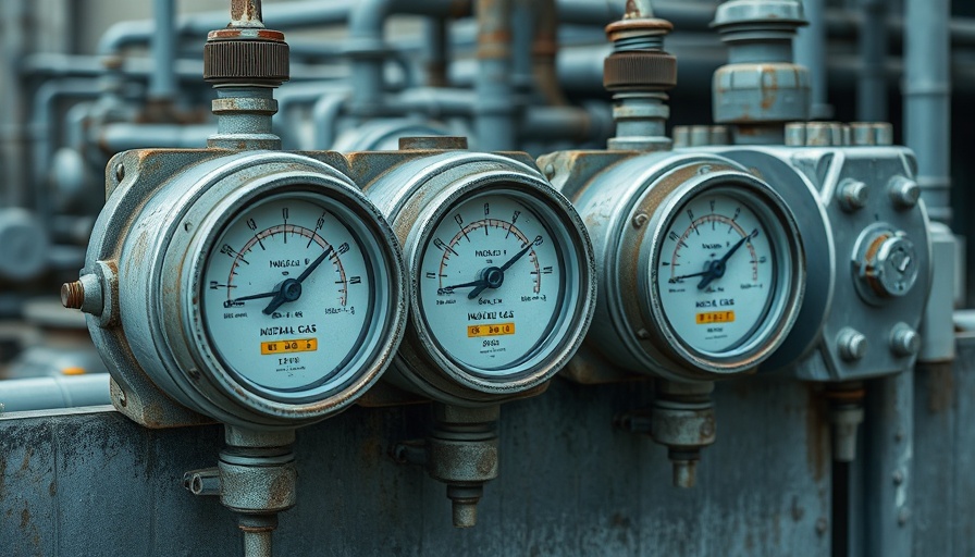 Natural gas meters highlight market fluctuations impact.