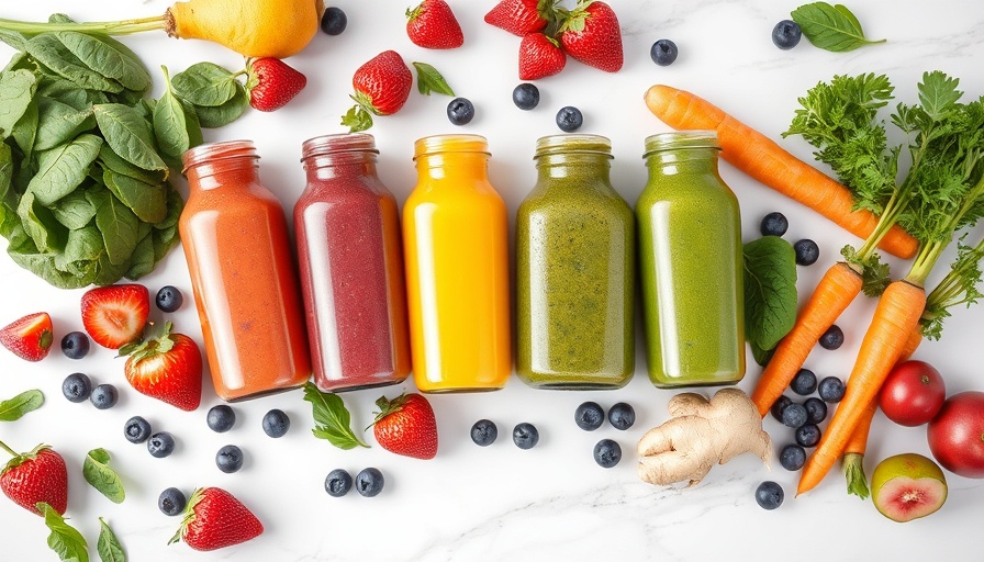 Colorful smoothies and fresh ingredients for perfect smoothie guide.