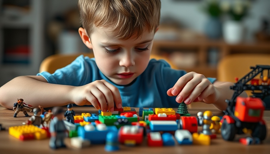 Child building with Lego bricks to support kids' mental health.