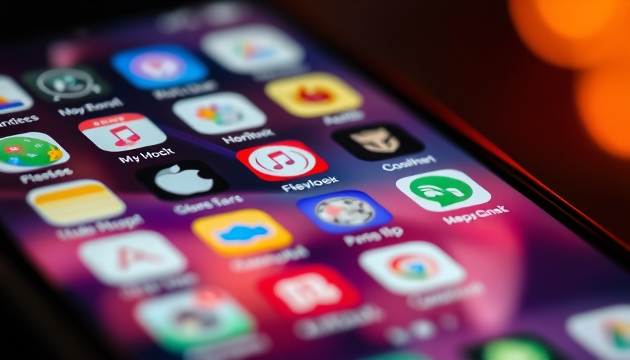 Smartphone screen with various app icons and notifications, close-up.