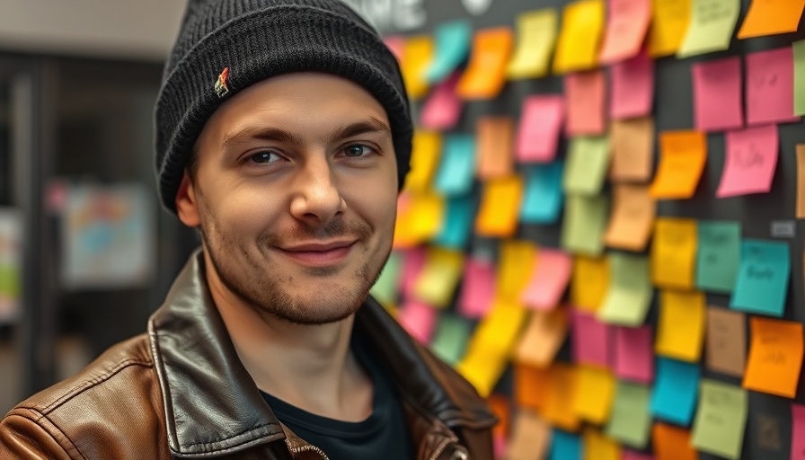 Boy George childhood bullying career inspiration, person in beanie with notes background.
