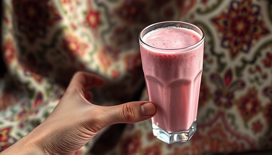 Pink superfood smoothie in hand, perfect recipe.
