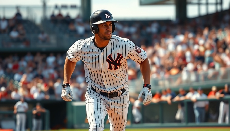 Aaron Judge's historic season: baseball player mid-action running.