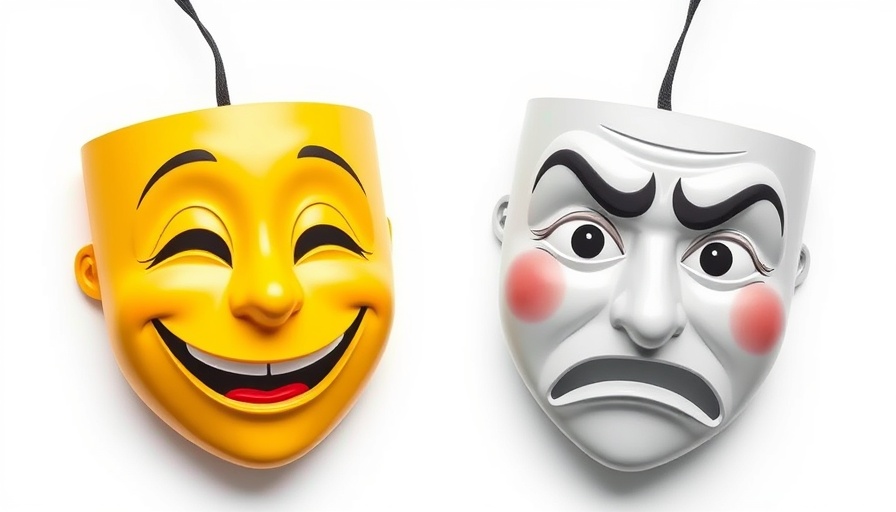 Theatrical masks depicting emotions, symbolizing regional inequalities in job quality.