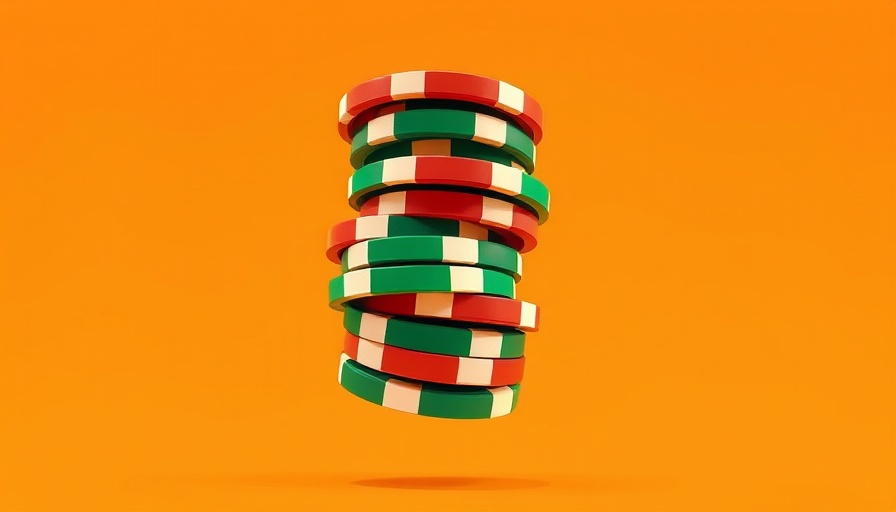 Levitating poker chips representing sustainable online gaming.