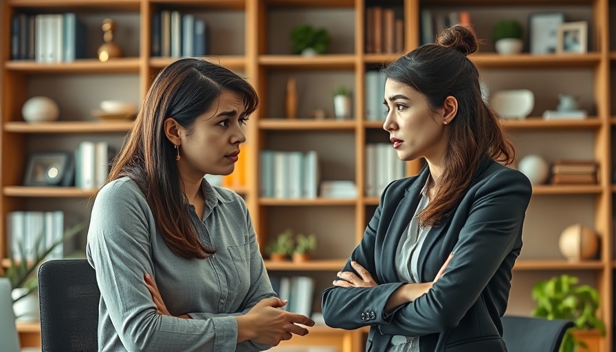 Tense office scene depicting a discussion, highlighting a need for a socially safe work environment.