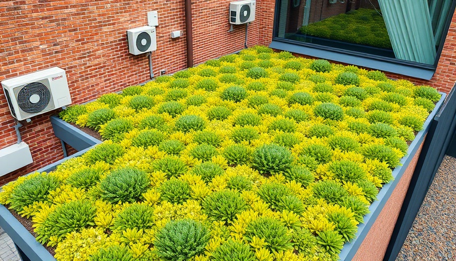 Modern building with a vibrant sedum roof in 2025.