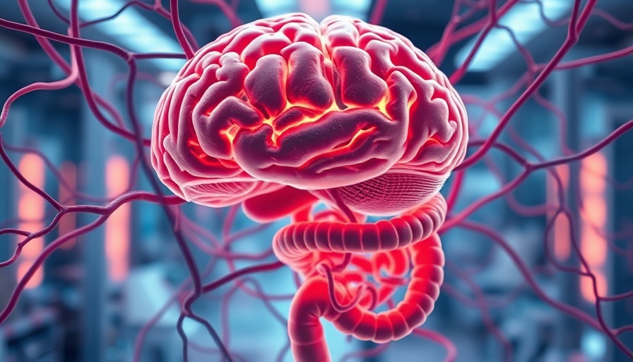 Gut-brain connection and OCD visualization with neural strands
