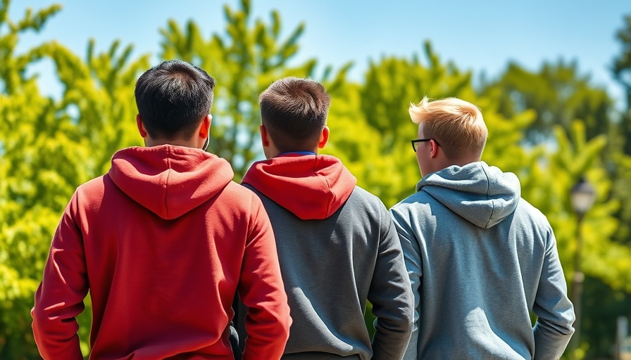 Madhappy mental health awareness hoodie group outdoors.