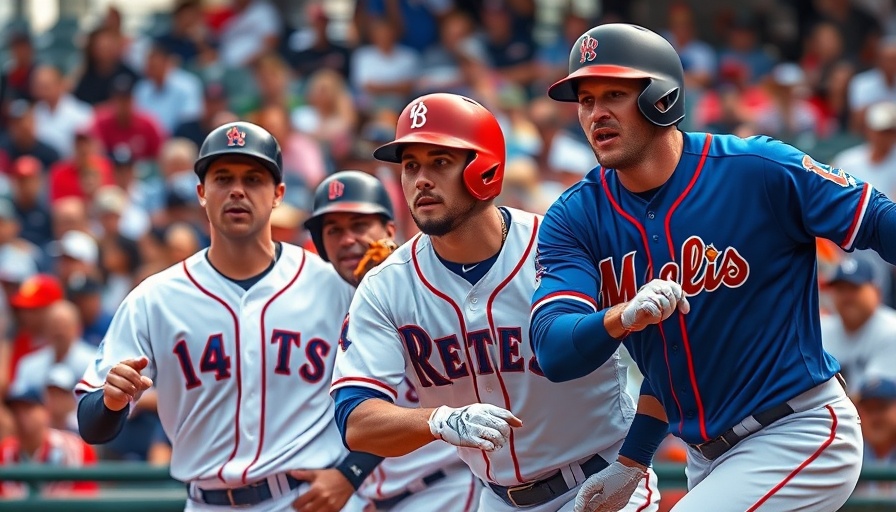 MLB trade deadline chaos with players in action during a game.