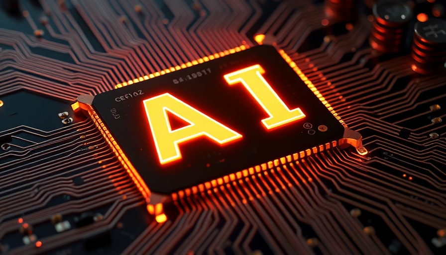 AI microchip on a circuit board symbolizing Future of Work and AI.