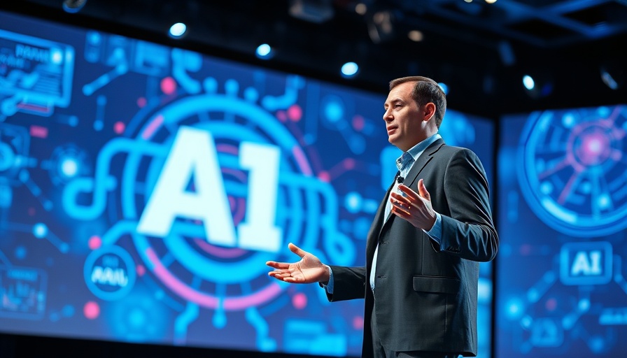 Speaker discusses Future of work and AI at a tech conference.