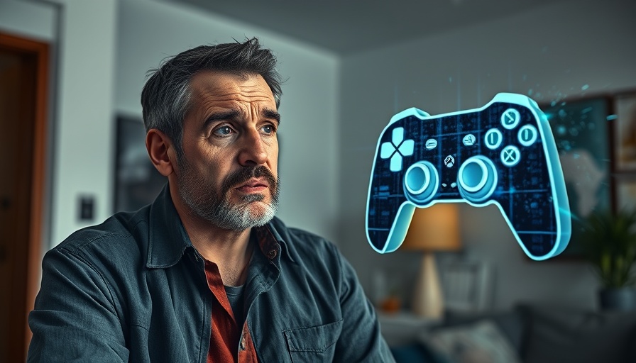 Man discussing Stop Killing Games movement with shattering controller icon.
