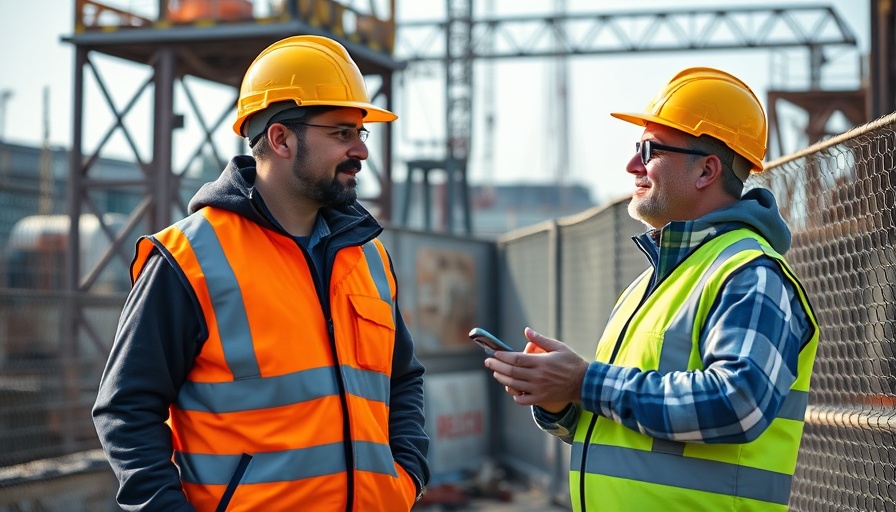 Safety Scan for Workplace Safety: Workers in high-visibility gear discussing site conditions.