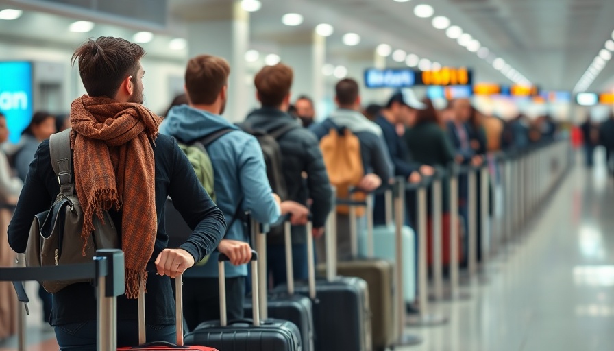 Passengers standing in line at airport amid Alaska Airlines IT failure.