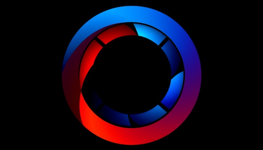 Abstract gradient circular logo in blue and red.
