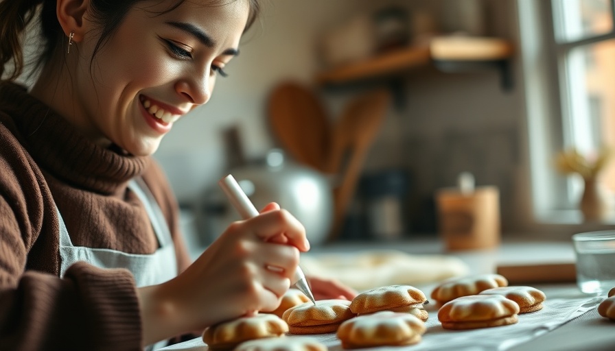 Baking cookies at home, highlighted in side hustle work-life balance.