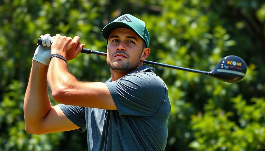 Male golfer in mid-swing on a Minnesota golf course