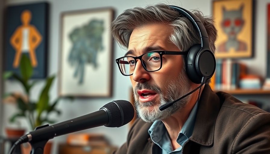 Middle-aged man discussing AI and the future of work in a modern office.