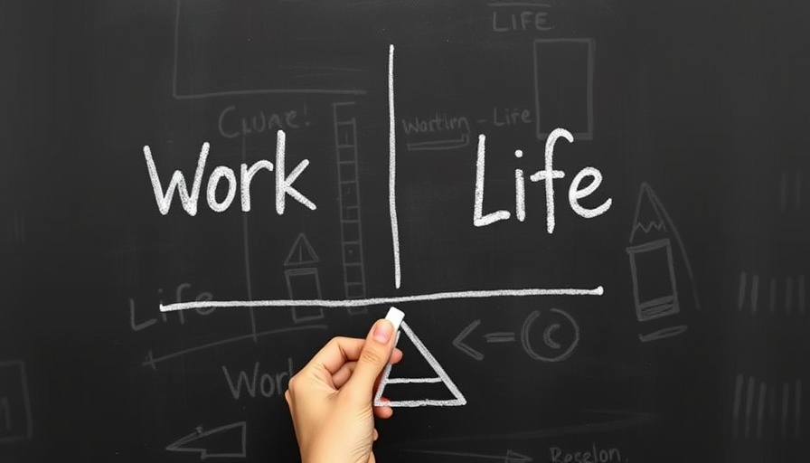 Chalk scale depicting balanced work-life on a blackboard.