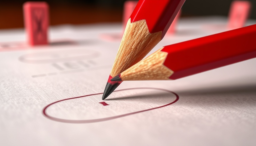 Red pencil marking ballot paper, symbolizing StemWijzer and elections 2025.