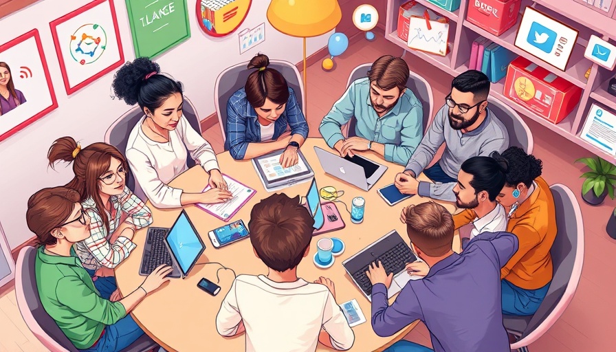Reimagining the Future of Work: diverse collaboration illustration.