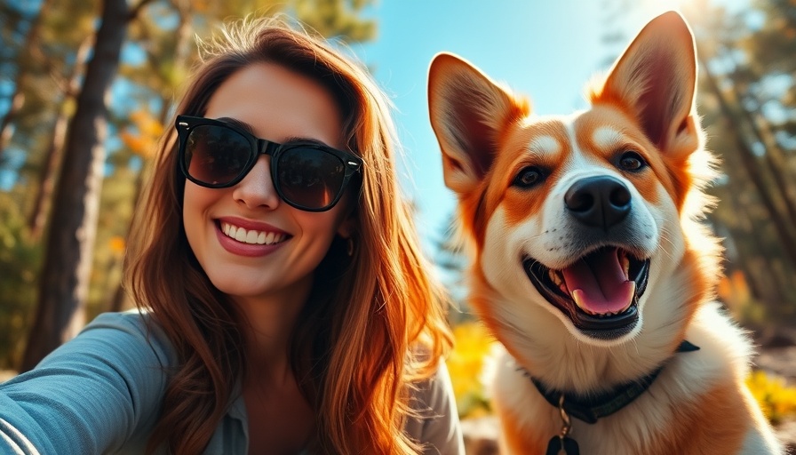 Smiling person with a dog enjoying nature, relating to mandatory pet insurance in the UK.