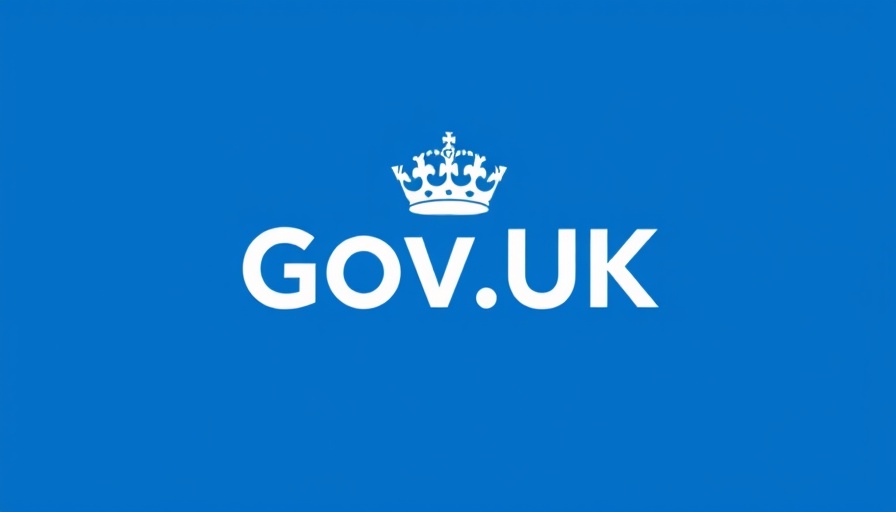 Official UK government logo on a blue background.