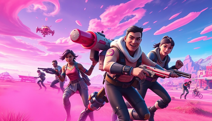 Fortnite characters in a vibrant, action-packed scene.