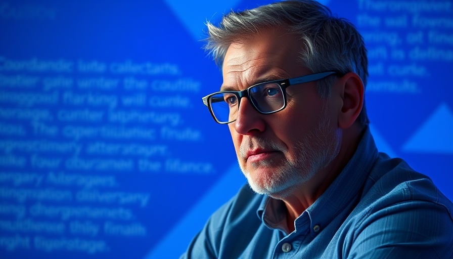 Mature man in glasses discusses mental health centre.
