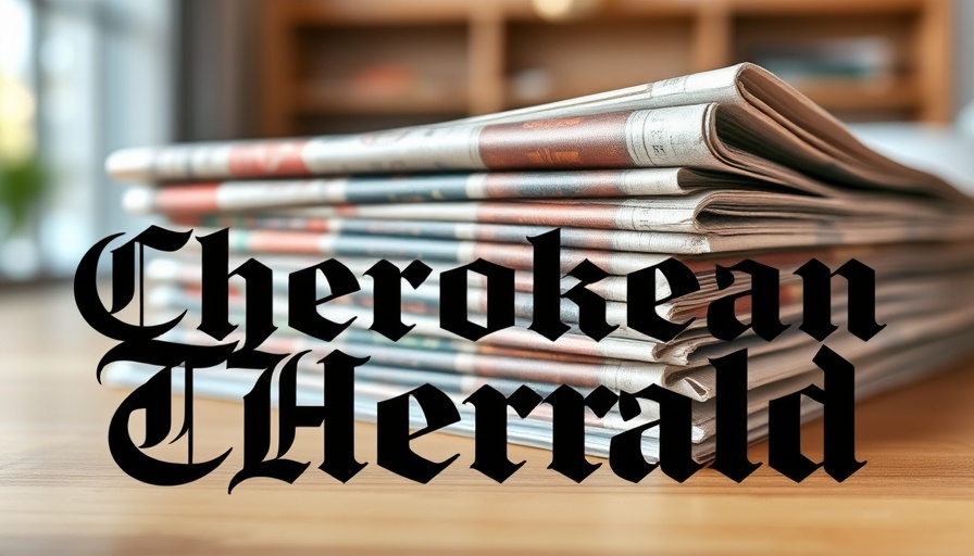 Bold newspaper stack with Cherokeean Herald logo