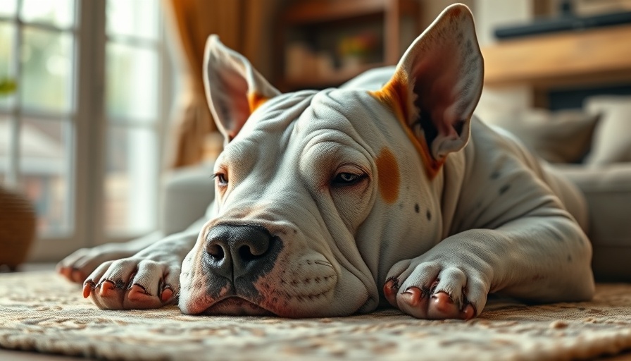 XL Bully safety for kids: Gentle dog resting indoors, promoting safety and calm environment.