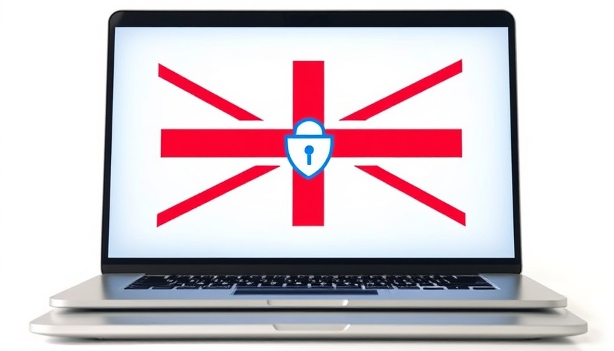 UK flag displayed on laptop screen symbolizing UK Online Safety Act consequences.