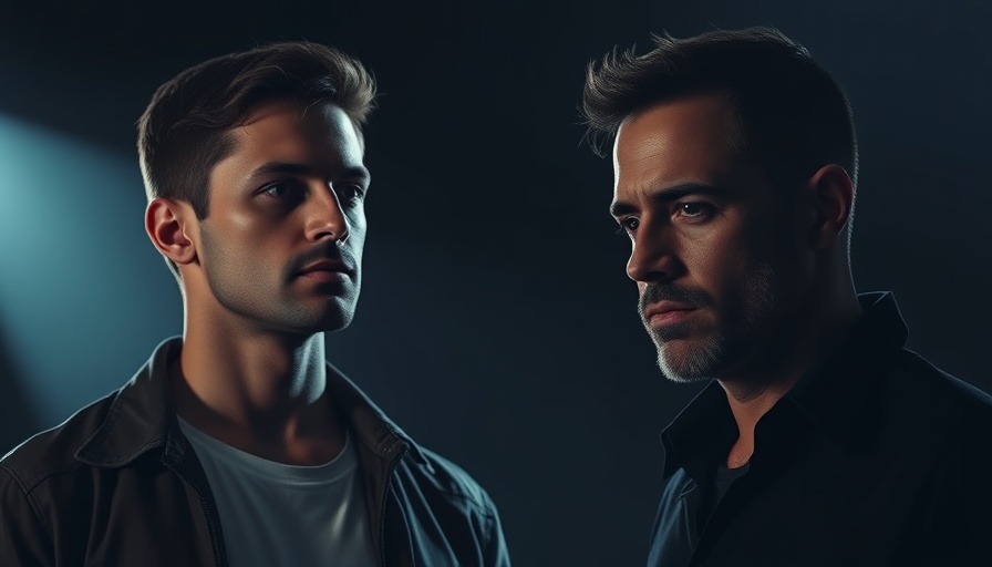 Contemplative men under spotlight, illustrating high sensitivity.